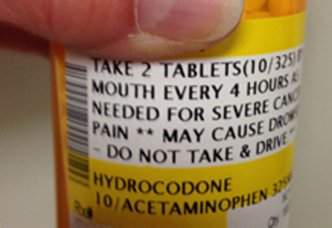 Opioid prescription bottle